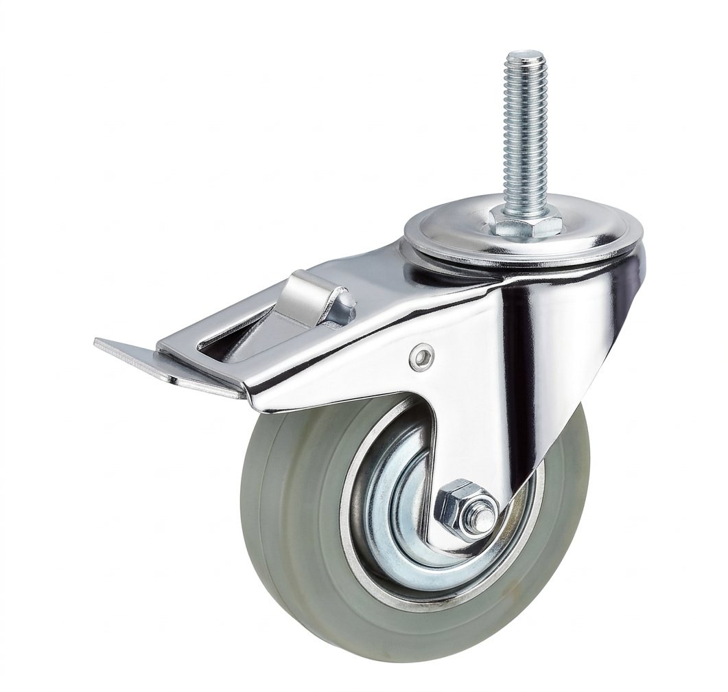 SCtb 55 f - Промышленное колесо 125 мм (болт, поворотн., сер рез.торм, роликоподш.) 