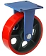 Сверхбольшегрузное полиуретановое колесо 350 мм, 3000 кг (площадка, неповоротное, шарикоподшипник - 2016F