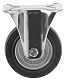 Промышленное усиленное колесо, диаметр 100мм, крепление - неповоротная площадка, черная резина, роликовый подшипник - FRC 46